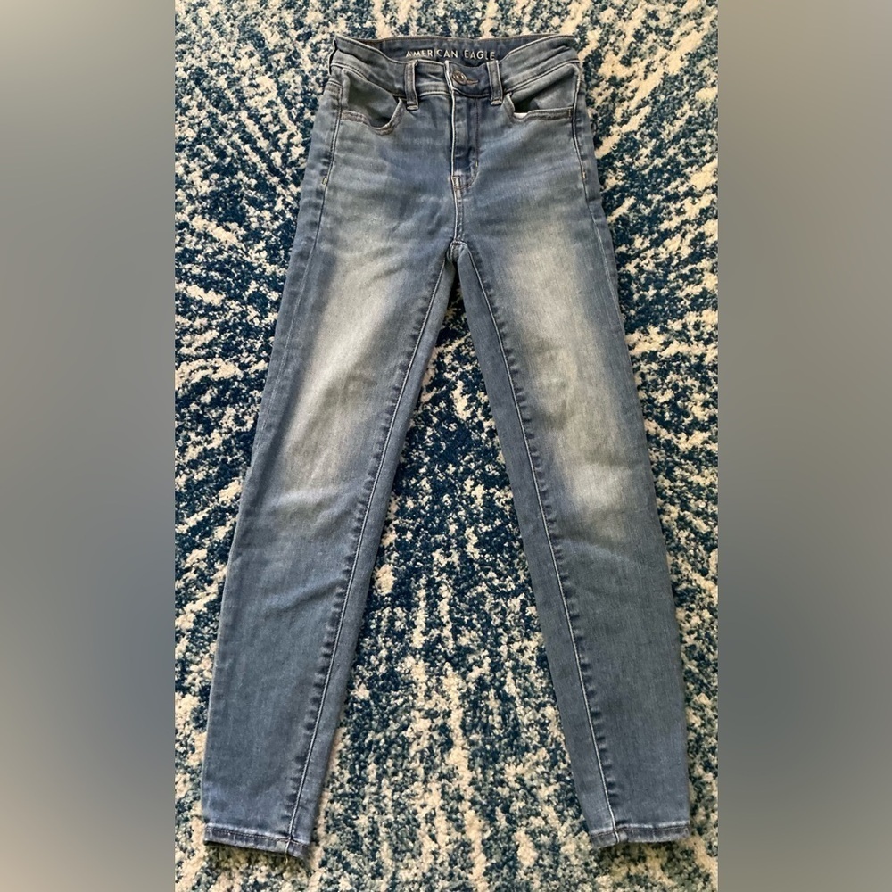 American Eagle Outfitters Women's Hi-Rise Jegging Blue Jean